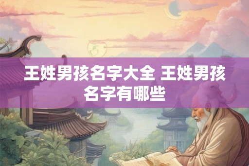王姓男孩名字大全 王姓男孩名字有哪些 王姓男孩名字大全 王姓男孩名字有哪些