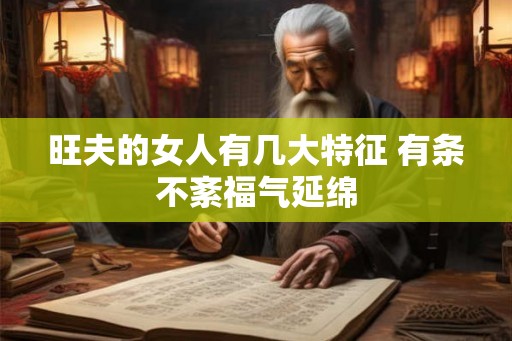 旺夫的女人有几大特征 有条不紊福气延绵