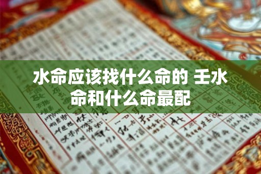 水命应该找什么命的 壬水命和什么命最配