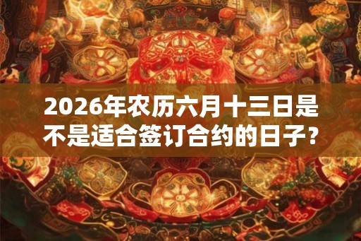 2026年农历六月十三日是不是适合签订合约的日子？