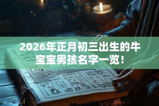 2026年正月初三出生的牛宝宝男孩名字一览! 2026年正月初三出生的牛宝宝男孩名字一览!