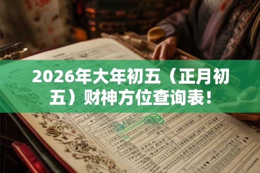 2026年大年初五(正月初五)财神方位查询表! 2026年大年初五(正月初五)财神方位查询表!