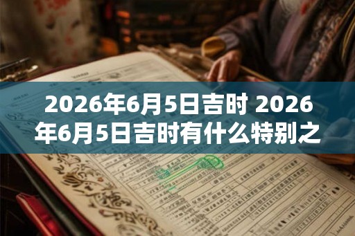 2026年6月5日吉时 2026年6月5日吉时有什么特别之处
