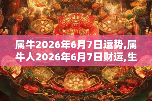 属牛2026年6月7日运势,属牛人2026年6月7日财运,生肖牛2026年6月7日运势