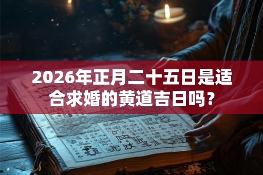 2026年正月二十五日是适合求婚的黄道吉日吗？