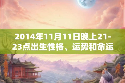 2014年11月11日晚上21-23点出生性格、运势和命运