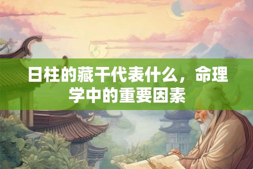 日柱的藏干代表什么，命理学中的重要因素