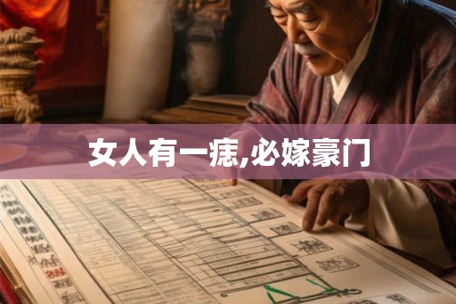 女人有一痣,必嫁豪门
