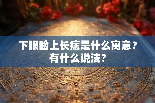 下眼睑上长痣是什么寓意？有什么说法？