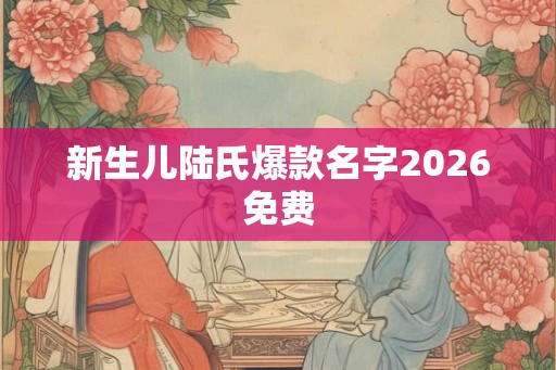 新生儿陆氏爆款名字2026免费