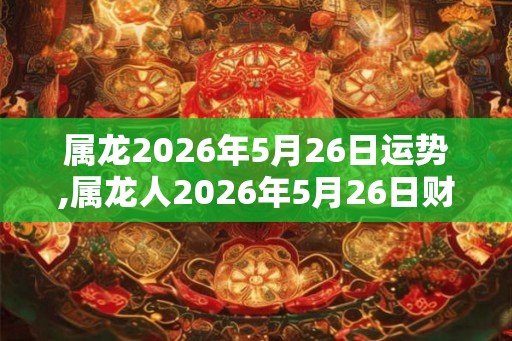 属龙2026年5月26日运势,属龙人2026年5月26日财运,生肖龙2026年5月26日运势