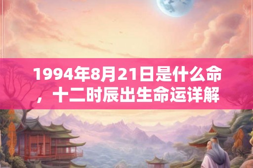 1994年8月21日是什么命,十二时辰出生命运详解 1994年8月21日是什么命,十二时辰出生命运详解