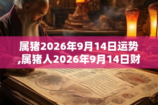 属猪2026年9月14日运势,属猪人2026年9月14日财运,生肖猪2026年9月14日运势