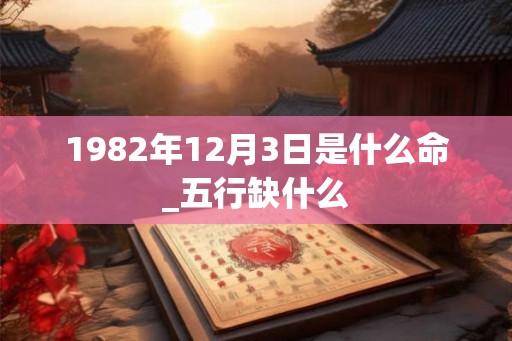1982年12月3日是什么命_五行缺什么