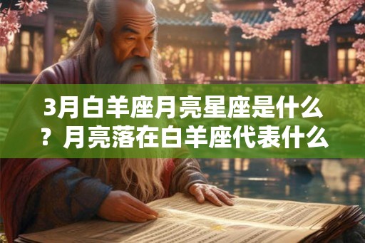 3月白羊座月亮星座是什么？月亮落在白羊座代表什么？