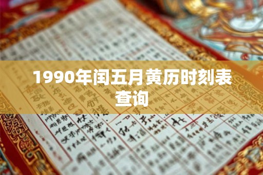 1990年闰五月黄历时刻表查询