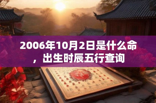 2006年10月2日是什么命，出生时辰五行查询
