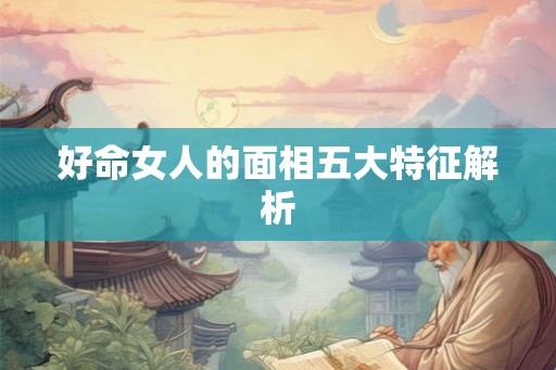 好命女人的面相五大特征解析