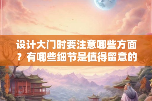 设计大门时要注意哪些方面？有哪些细节是值得留意的？