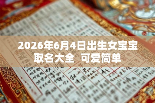 2026年6月4日出生女宝宝取名大全  可爱简单