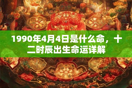 1990年4月4日是什么命，十二时辰出生命运详解