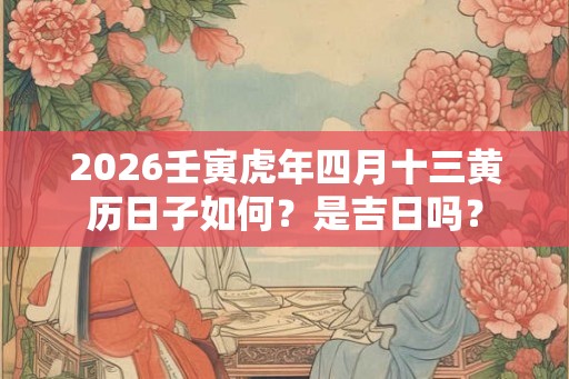 2026壬寅虎年四月十三黄历日子如何？是吉日吗？
