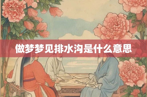 做梦梦见排水沟是什么意思