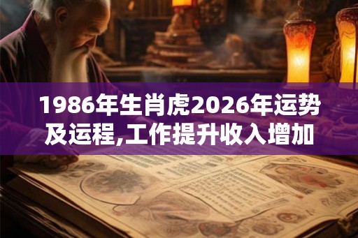 1986年生肖虎2026年运势及运程,工作提升收入增加 1986年生肖虎2026年运势及运程,工作提升收入增加