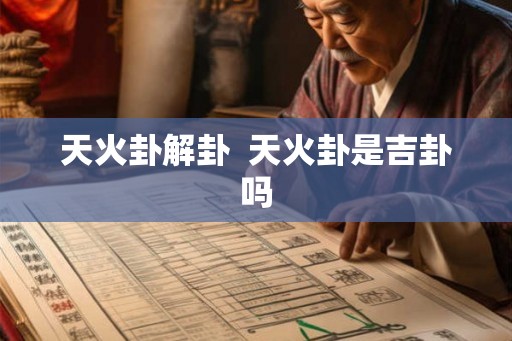 天火卦解卦  天火卦是吉卦吗