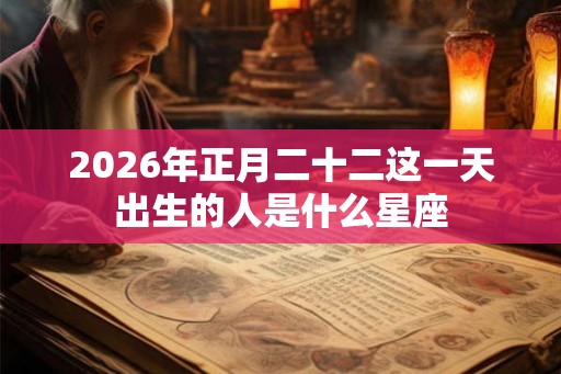 2026年正月二十二这一天出生的人是什么星座
