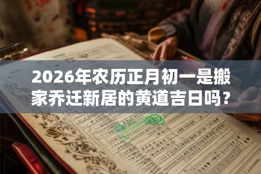 2026年农历正月初一是搬家乔迁新居的黄道吉日吗？