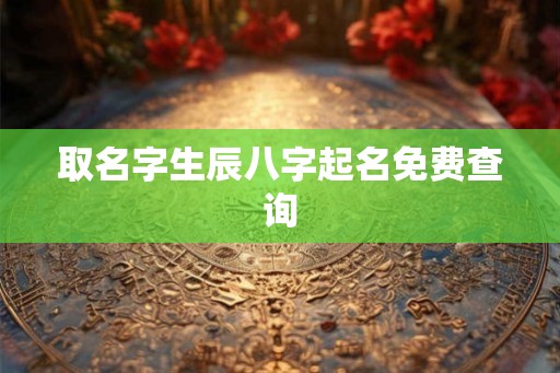取名字生辰八字起名免费查询