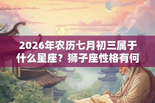 2026年农历七月初三属于什么星座？狮子座性格有何优点？
