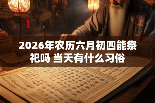 2026年农历六月初四能祭祀吗 当天有什么习俗 2026年农历六月初四能祭祀吗 当天有什么习俗
