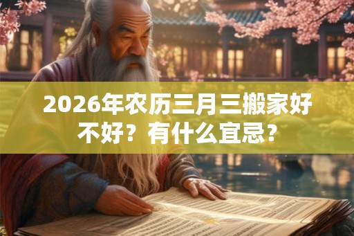 2026年农历三月三搬家好不好？有什么宜忌？