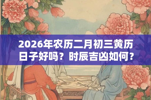2026年农历二月初三黄历日子好吗？时辰吉凶如何？
