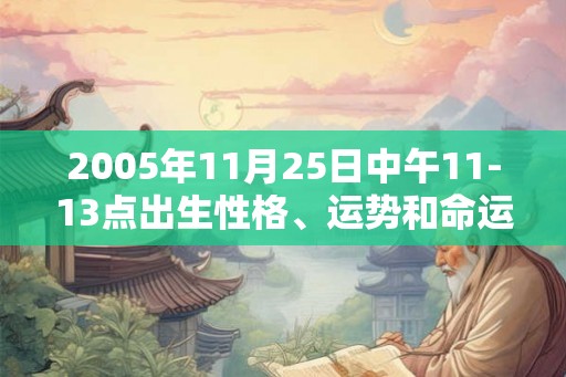 2005年11月25日中午11-13点出生性格、运势和命运 2005年11月25日中午11-13点出生性格、运势和命运