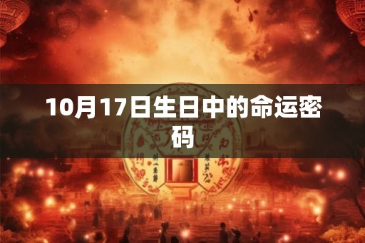 10月17日生日中的命运密码