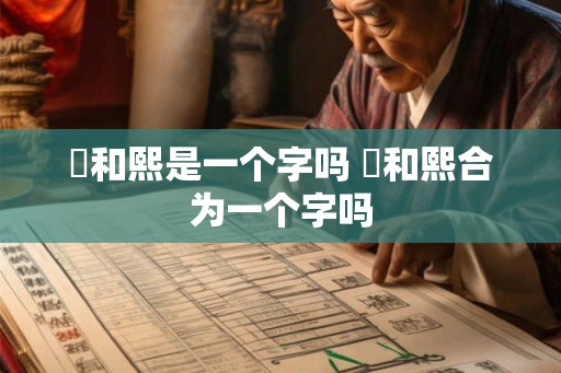 煕和熙是一个字吗 煕和熙合为一个字吗