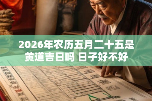 2026年农历五月二十五是黄道吉日吗 日子好不好
