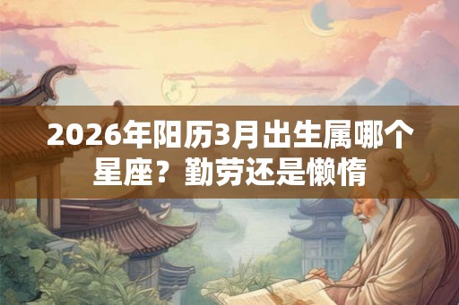 2026年阳历3月出生属哪个星座？勤劳还是懒惰