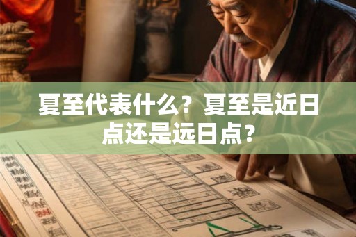 夏至代表什么？夏至是近日点还是远日点？