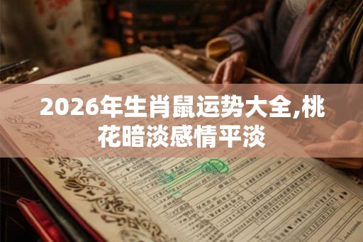2026年生肖鼠运势大全,桃花暗淡感情平淡 2026年生肖鼠运势大全,桃花暗淡感情平淡