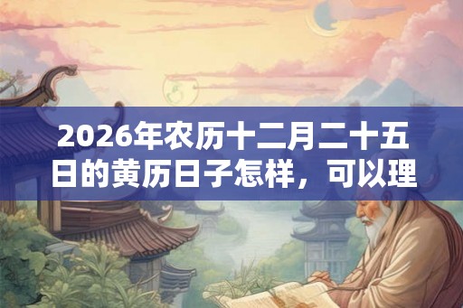 2026年农历十二月二十五日的黄历日子怎样，可以理发吗？