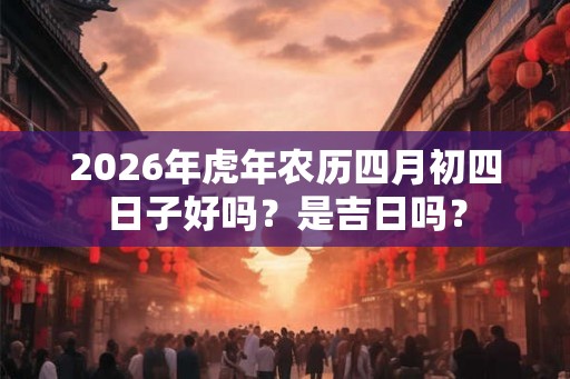 2026年虎年农历四月初四日子好吗？是吉日吗？