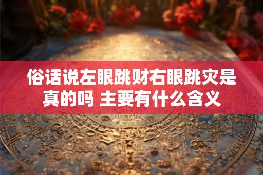 俗话说左眼跳财右眼跳灾是真的吗 主要有什么含义