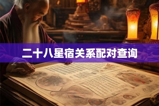 二十八星宿关系配对查询