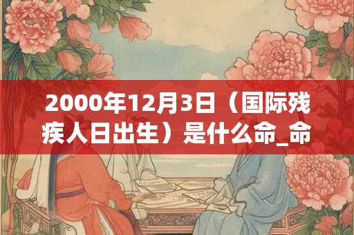 2000年12月3日（国际残疾人日出生）是什么命_命运如何