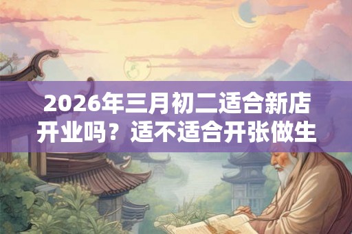 2026年三月初二适合新店开业吗？适不适合开张做生意？
