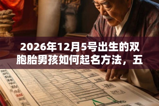 2026年12月5号出生的双胞胎男孩如何起名方法，五行属什么